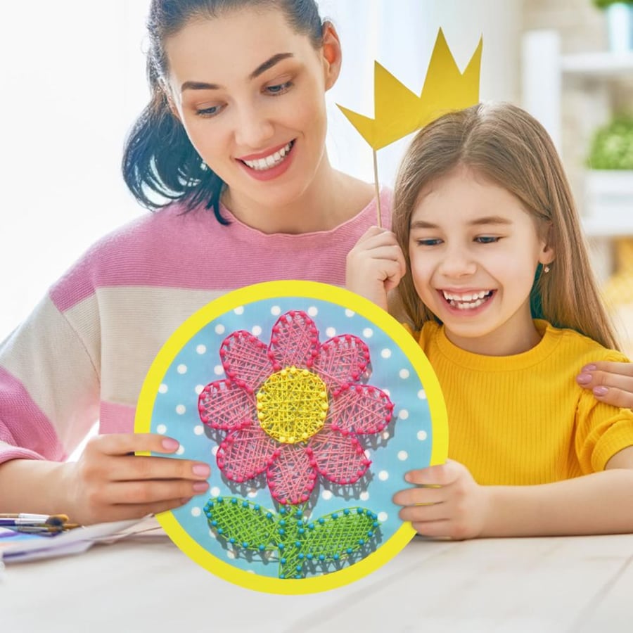 Art activity with nails and sewing