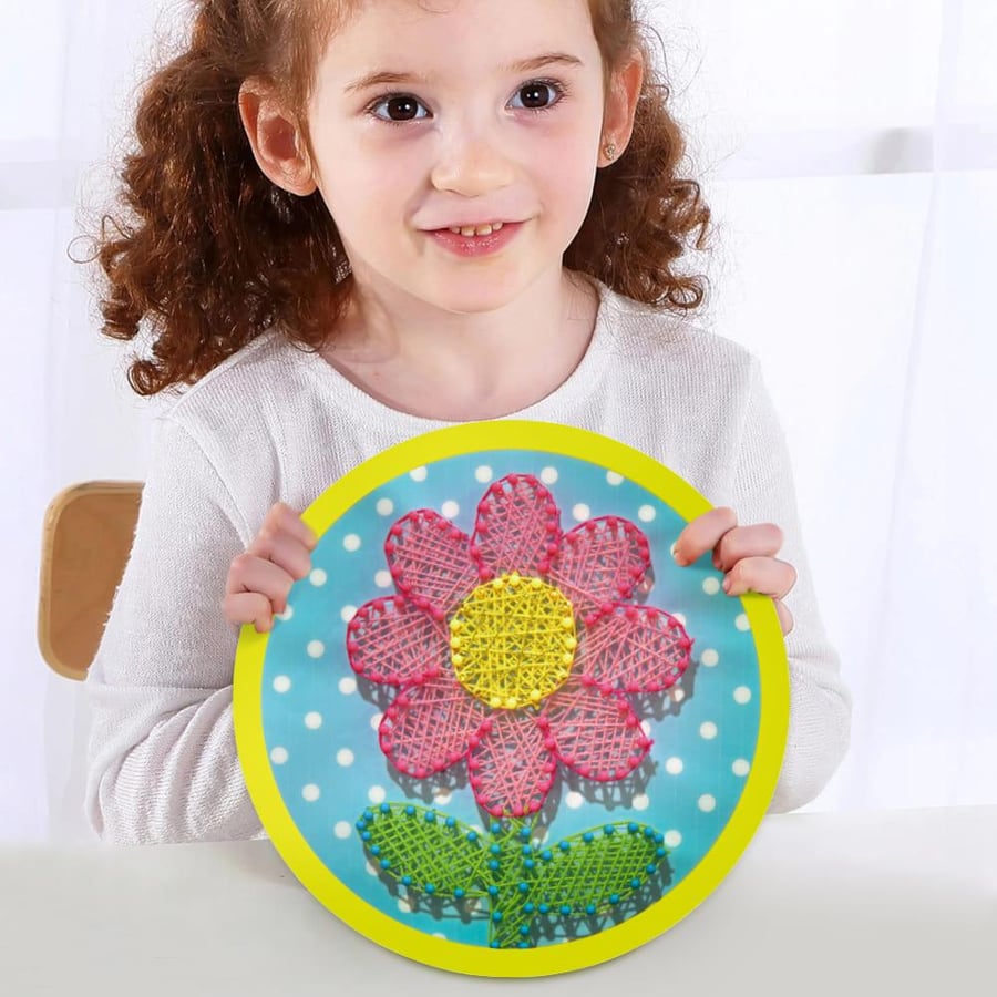 Art activity with nails and sewing