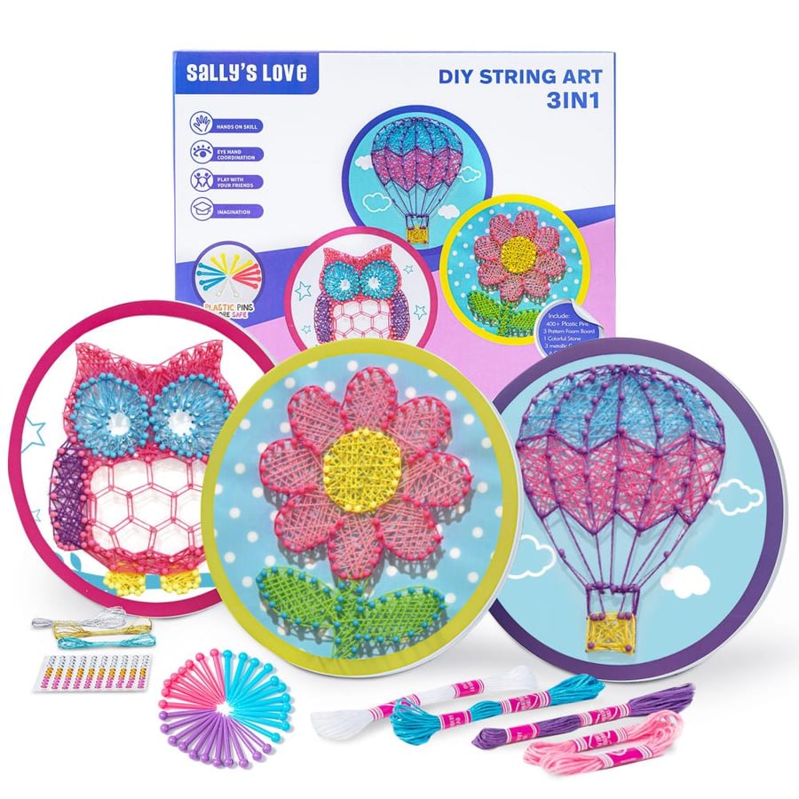 Art activity with nails and sewing