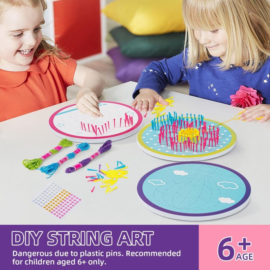 Art activity with nails and sewing