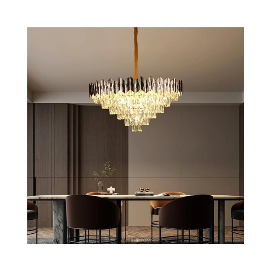 Modern gold chandelier, 80 cm diameter – 15 E14 bulbs, with an elegant design