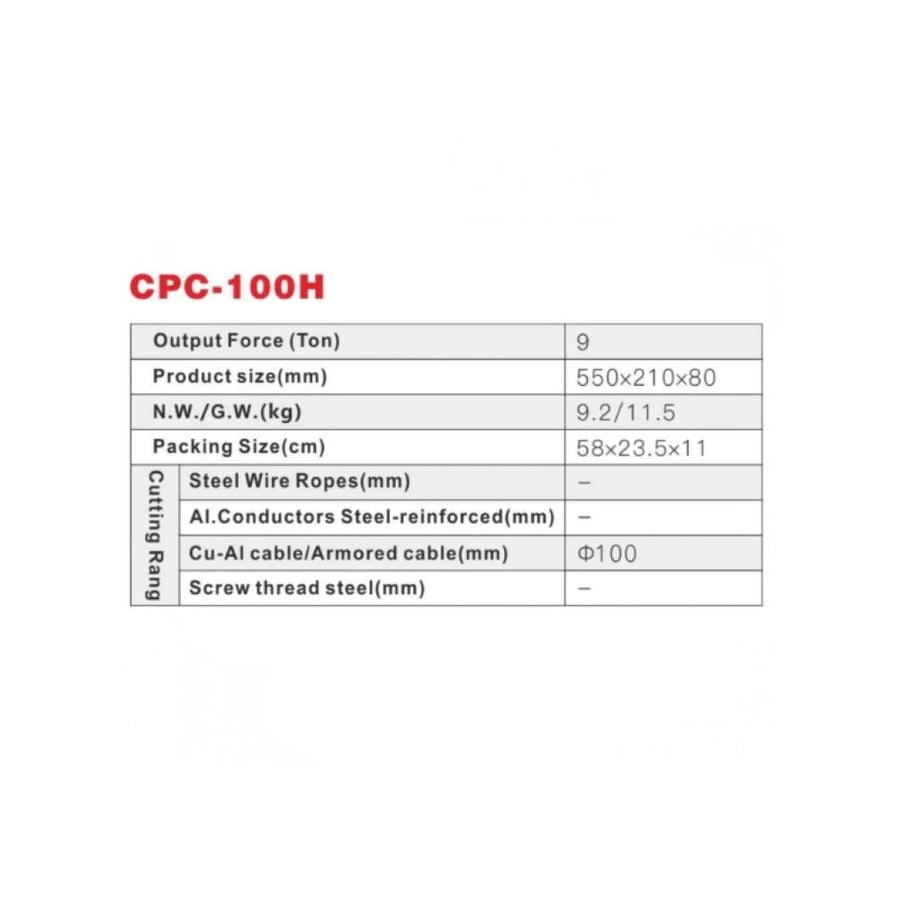 Hydraulic cable crimper CPC-100H / 132H up to 132 mm