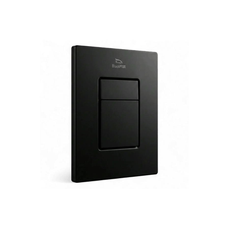 وجه ضغطة سيفون مربع جداري أسود مطفي - بلاك إفن Black even