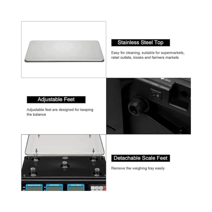 Digital electronic scale 40 kg with display screen
