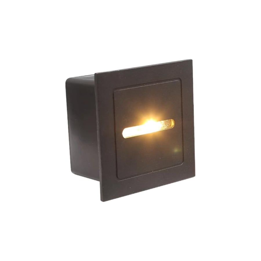 إضاءة درج مربعة سوداء – LED أصفر 3 واط | تركيب دفن جدار
