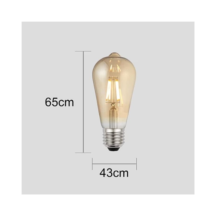 Golden glass decorative pear-shaped LED lamp 5 watts – warm lighting | E27 base