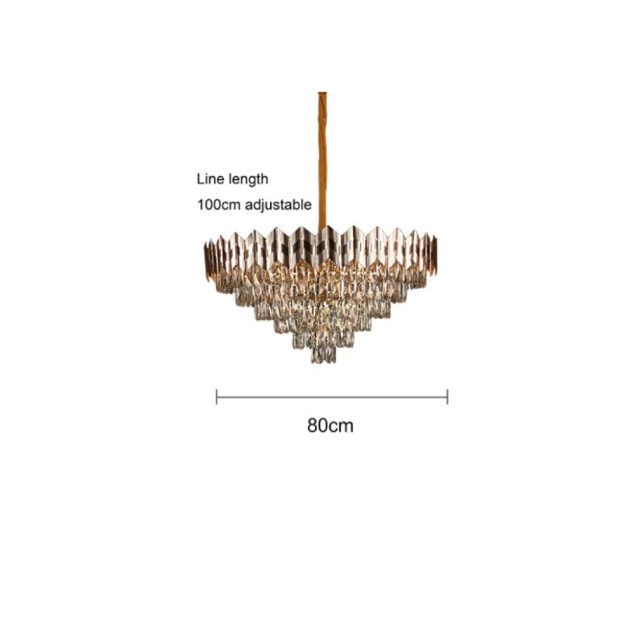 Modern gold chandelier, 80 cm diameter – 15 E14 bulbs, with an elegant design