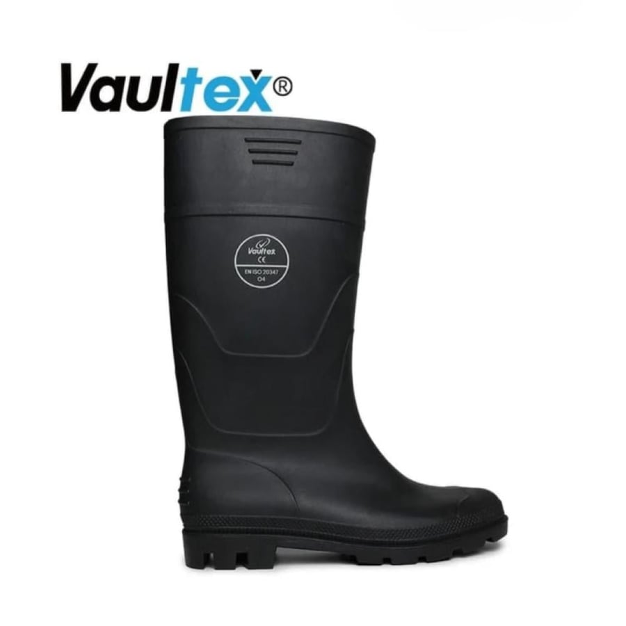 بوت مطر فولتكس VAULTEX PVC بدون مقدمة حديد أسود 15 بوصة