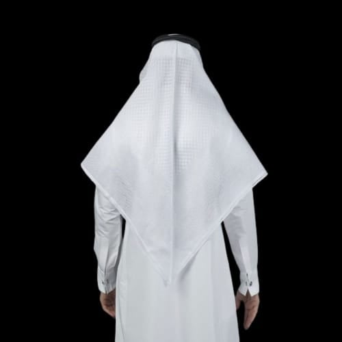 شماغ البسام بلس كلاسيك أبيض إنجليزي