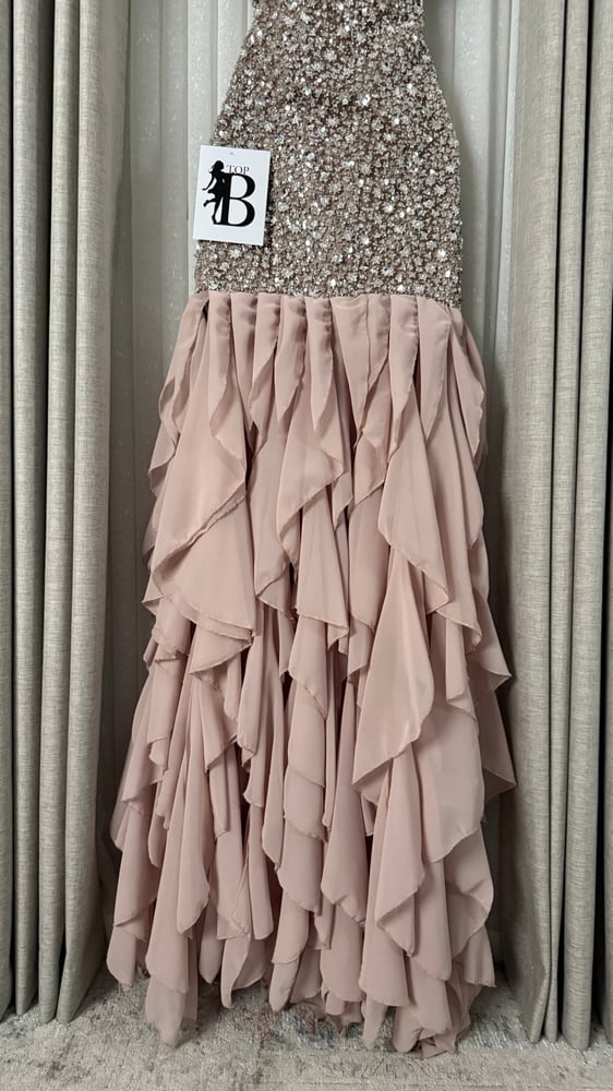 Evening dress "Top Bee" - crystal sparkle and layered ruffled skirt