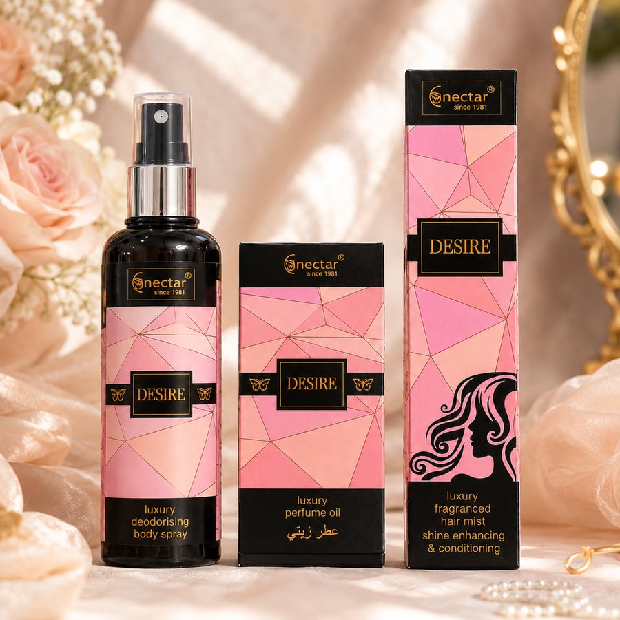 بوكس عطور 3 قطع ديزاير من نكتار عناية وعطر متكامل