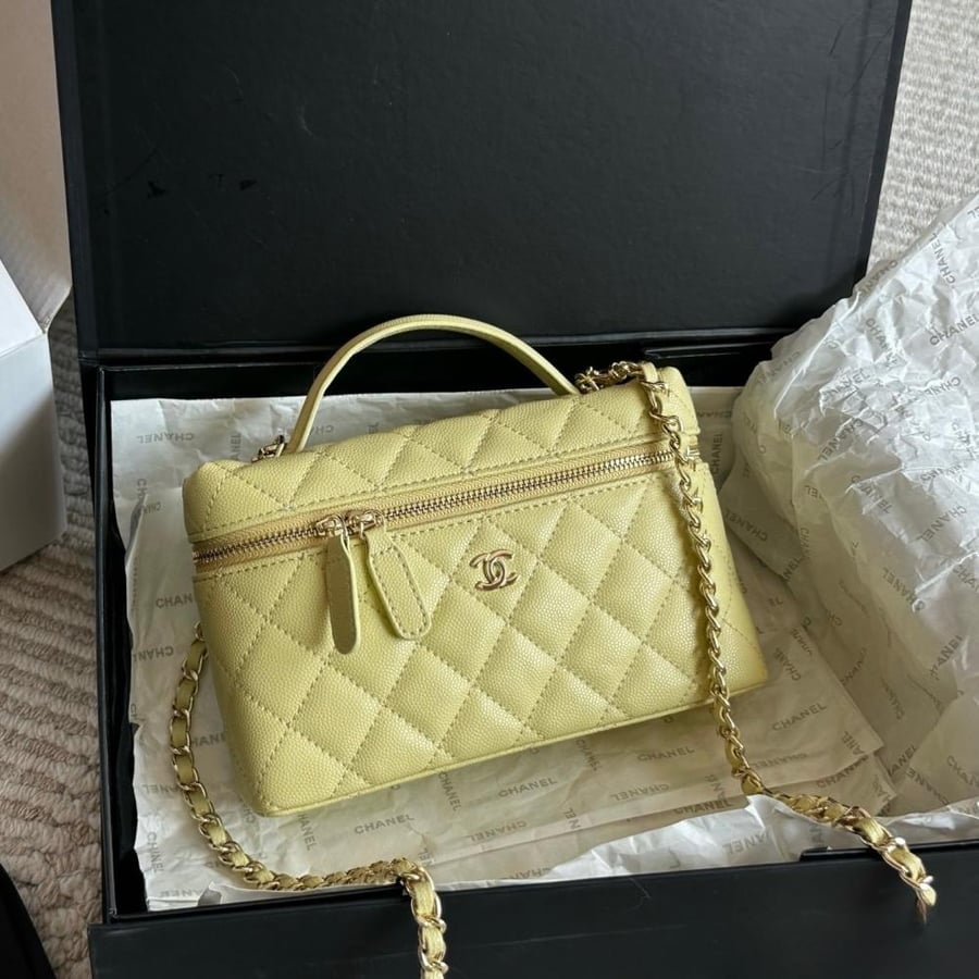Chanel yellow handbag