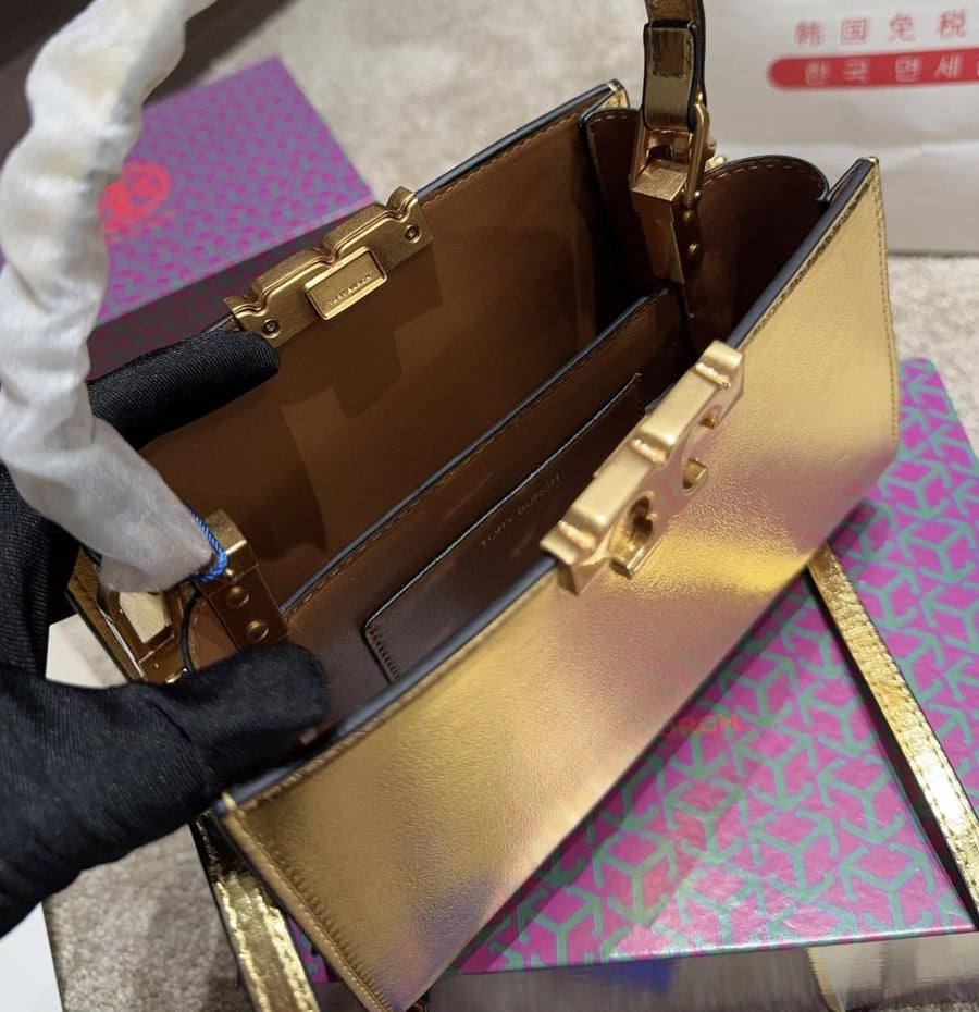 Tote bag Tory Burch mini gold
