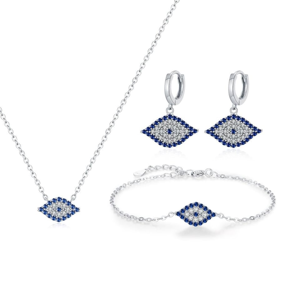 Blue Evil Eye Set (S925 Sterling Silver)