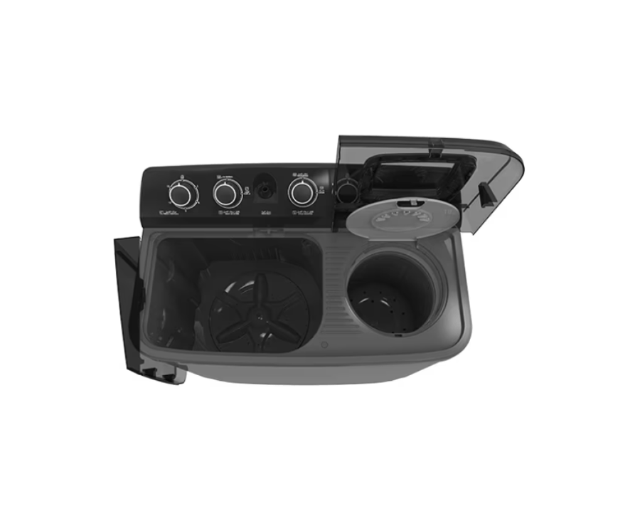 Double basin washing machine General Supreme – 10 kg – dark gray/black