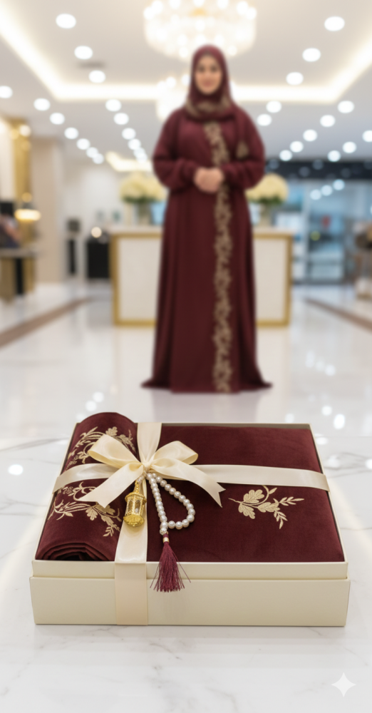 طقم شرشف صلاة برقندي