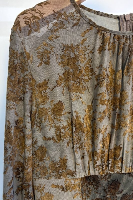 Floral Flocked Mesh