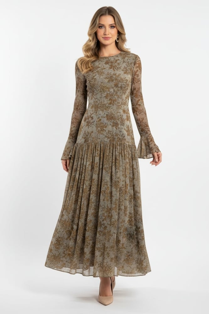 Floral Flocked Mesh