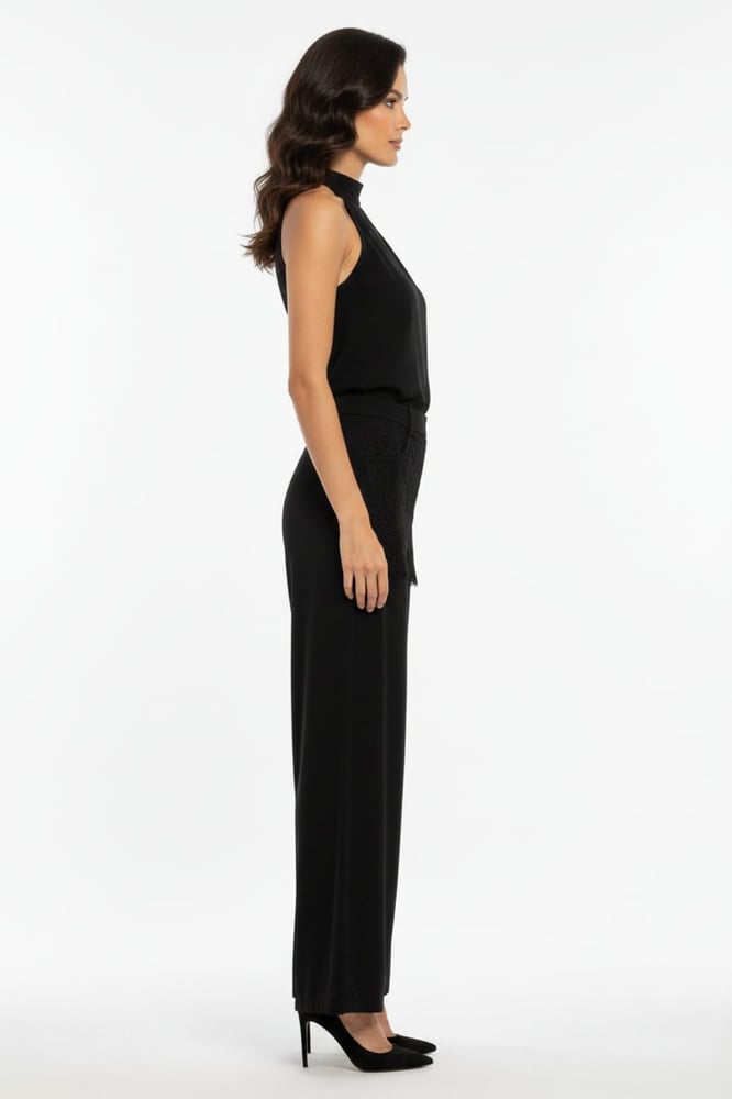 BLACK LACE LAYERED PANTS