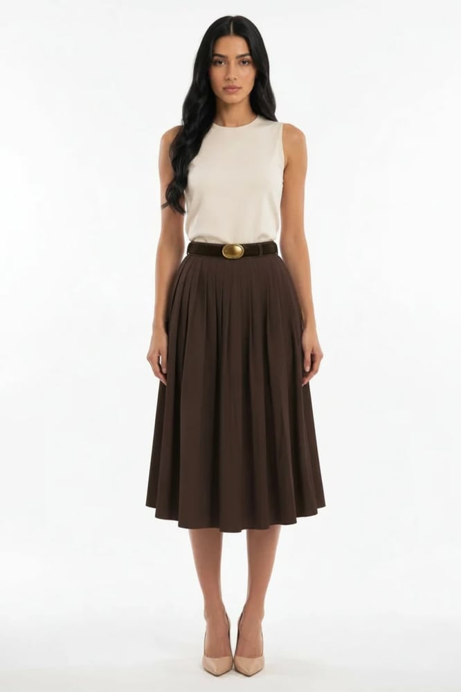 ESPRESSO PLEATED SKIRT