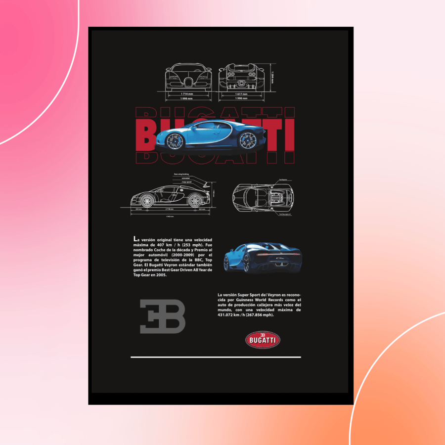 Bugatti metal plate