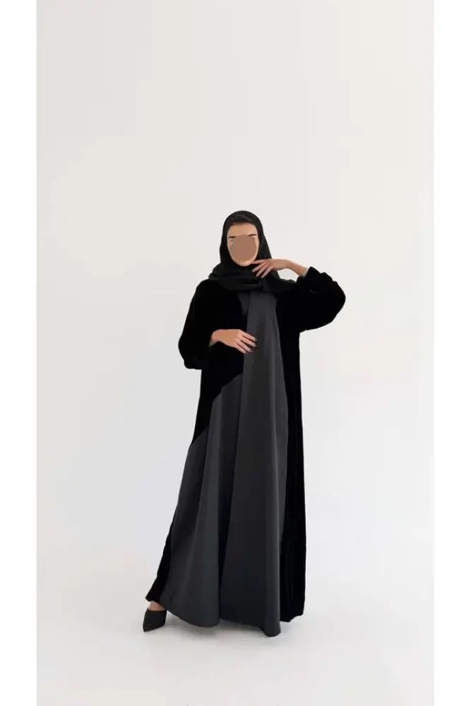 عباية مخمل مع تدخيلة