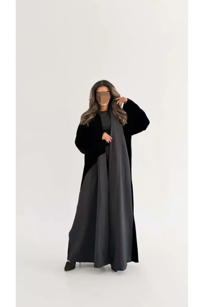 عباية مخمل مع تدخيلة