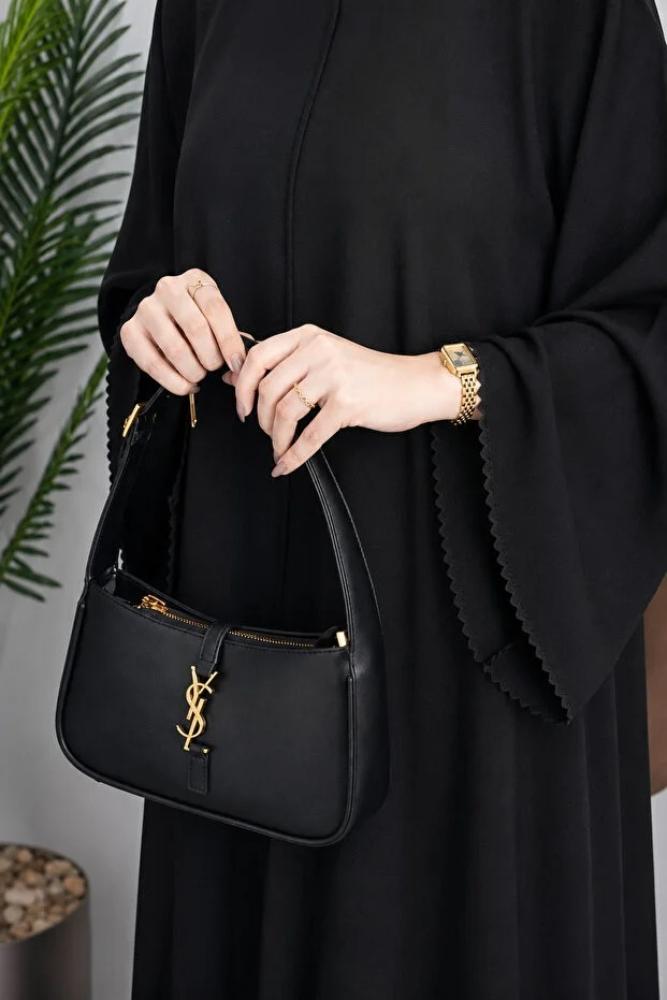 DEAL ABAYA عباية غيم السوداء بقماش الكريب الملكي وقصة نصف كلوش مع طرحة سادة