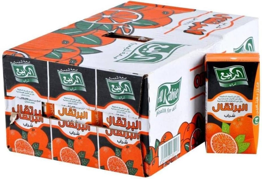 Al Rabie Orange Drink - Orange Juice - Pack of 18x125ml Individual Servings - Refreshing Beverage for Kids & Adults