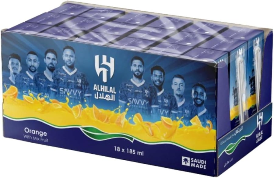 عصير برتقال بالفواكه المشكلة من نادك الهلال، عبوة 18 × 185 مل