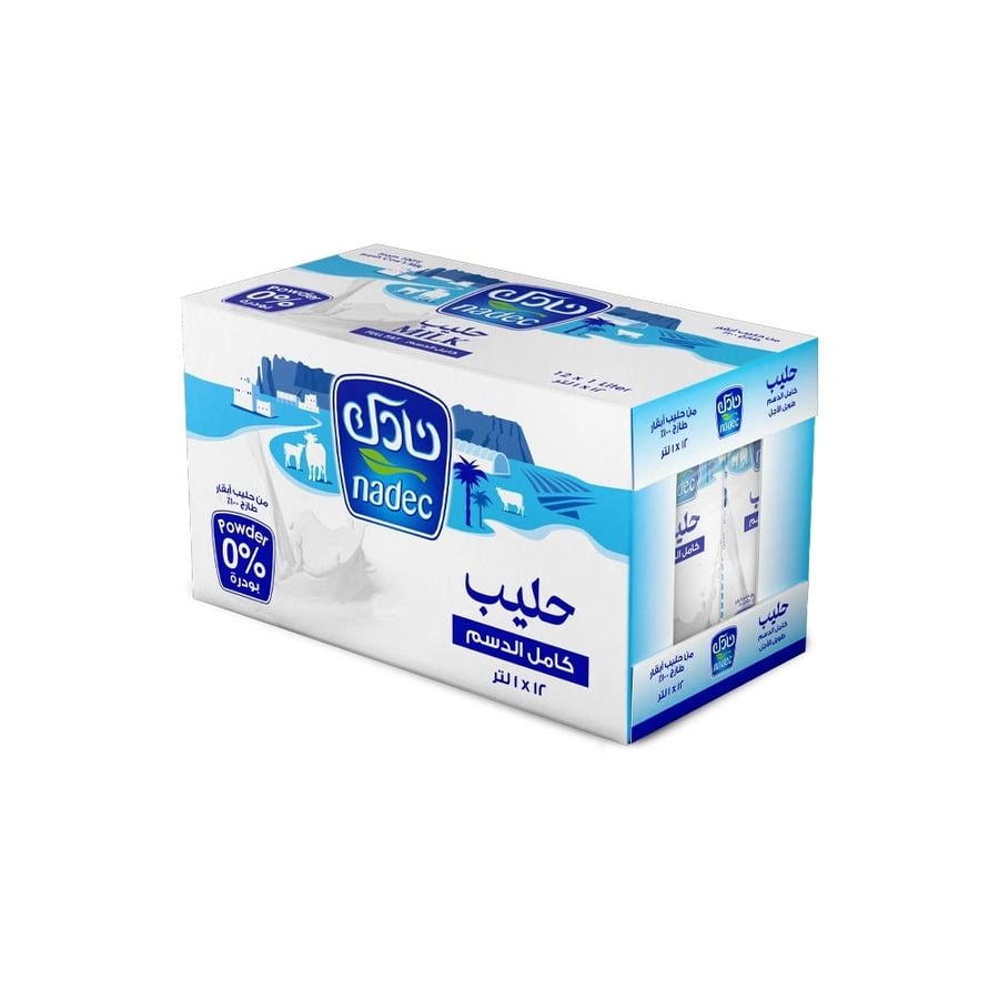 نادك حليب طويل الأجل كامل الدسم 1لتر × 12قطعة