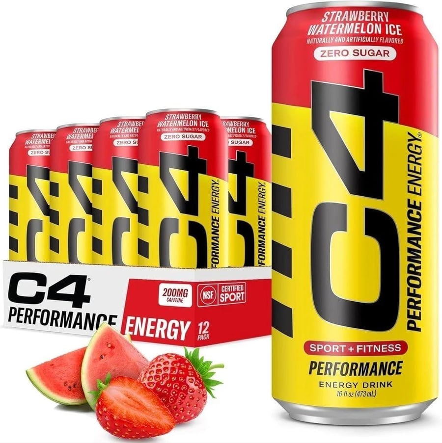 سيليكور - سي 4 مشروب طاقة قبل التمرين - Cellucor C4 Energy Drink Pre Workout نكهة فرولة وبطيخ 12 عبوة