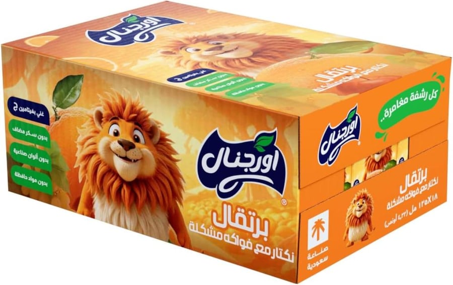 اوريجينل نكتار برتقال 18 × 125 مل بدون سكر مضاف