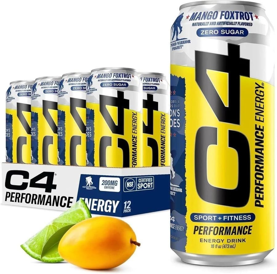سيليكور - سي 4 مشروب طاقة قبل التمرين - Cellucor C4 Energy Drink Pre Workout نكهة مانجو 12 عبوة