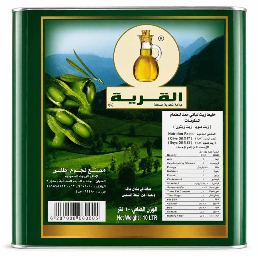 القرية خليط زيت زيتون 17 مع زيت الصويا 10 لتر