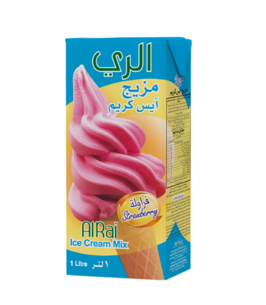 الري مزيج ايس كريم فراولة 1 لتر 12 كرتون