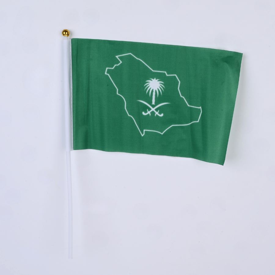 علم اليوم الوطني 14*21 سم  12 حبة - طراز أ