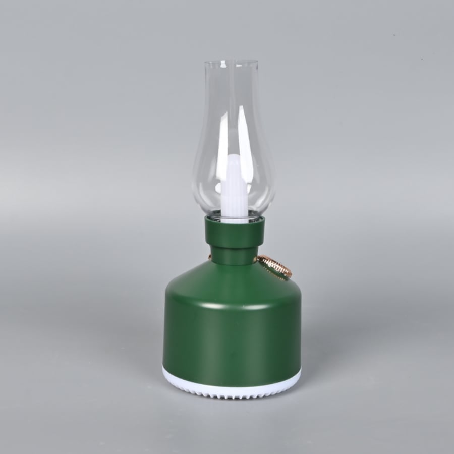 أباجورة LED على شكل فانوس مع فواحة مدمجة لون اخضر – إنارة دافئة علوية وسفلية تصميم فاخر لغرف النوم والمكاتب