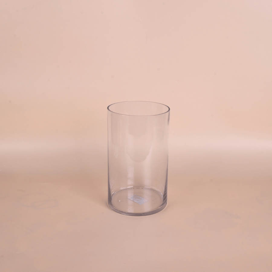 فازة زجاج شفاف اسطواني - طراز د