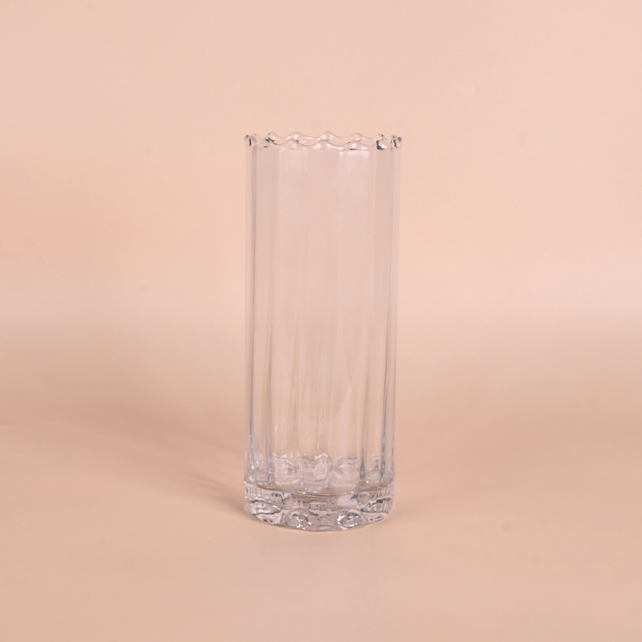 فازة زجاج شفاف اسطواني - طراز أ
