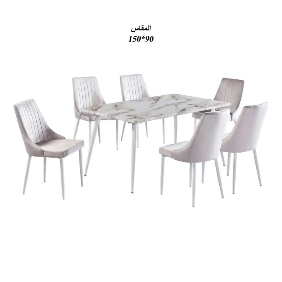 طقم طاوله طعام خشب 6 كراسي - طراز د