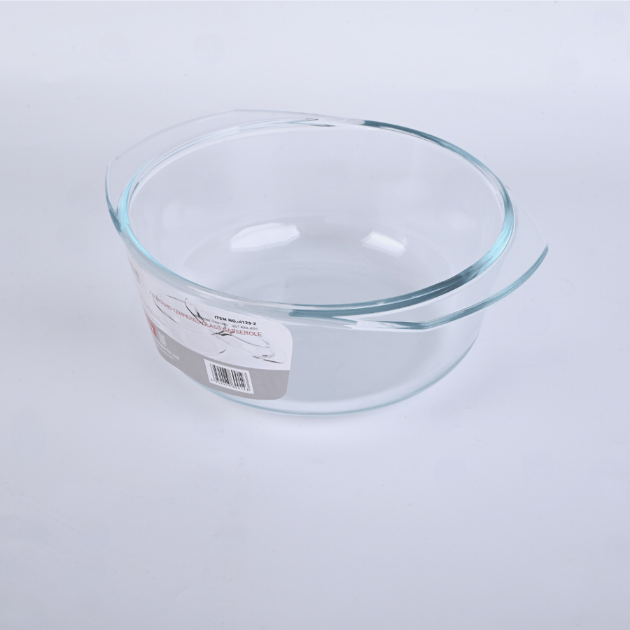 صينية فرن بايركس دائري بغطاء 1.5 لتر - طراز ب