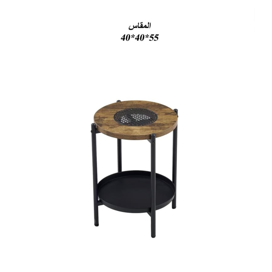 طاولة خدمة خشب مع معدن مفرد - طراز هـ