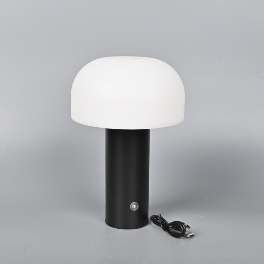 اباجورة LED نصف بيضاوية أنيقة لون اسود– إضاءة جانبية مودرن لغرف النوم والطاولات والديكور الداخلي