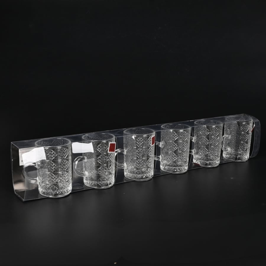 طقم بيالات زجاج 6 حبة - طراز ب