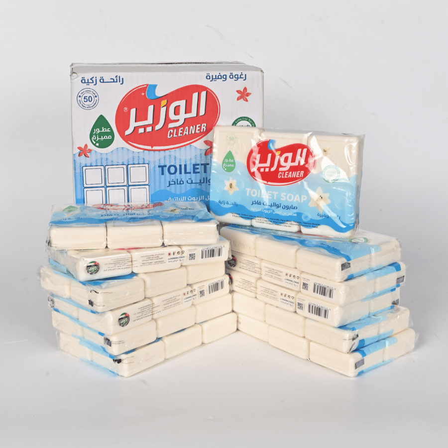 كرتون صابون الوزير فاخر 6×12 حبة– صابون تواليت رغوة وفيرة ورائحة زكية