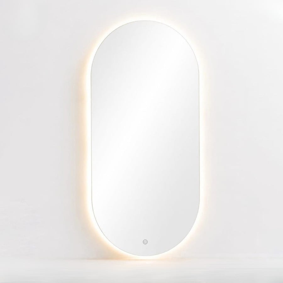مراية جدارية LED بيضاوية فاخرة 80×160 سم بتصميم لوزيفارو أنيق ومودرن للديكور العصري وغرف المعيشة الحديثة