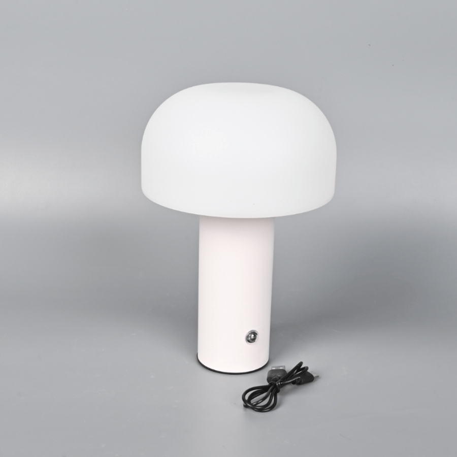اباجورة LED نصف بيضاوية أنيقة لون ابيض– إضاءة جانبية مودرن لغرف النوم والطاولات والديكور الداخلي