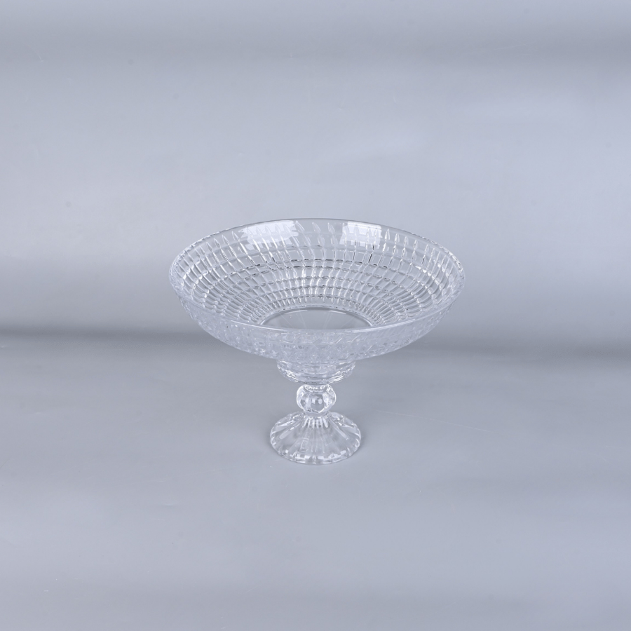 طبق تقديم زجاجي بقاعدة متعدد الاستخدامات -تصميم انيق وجذاب - طراز و