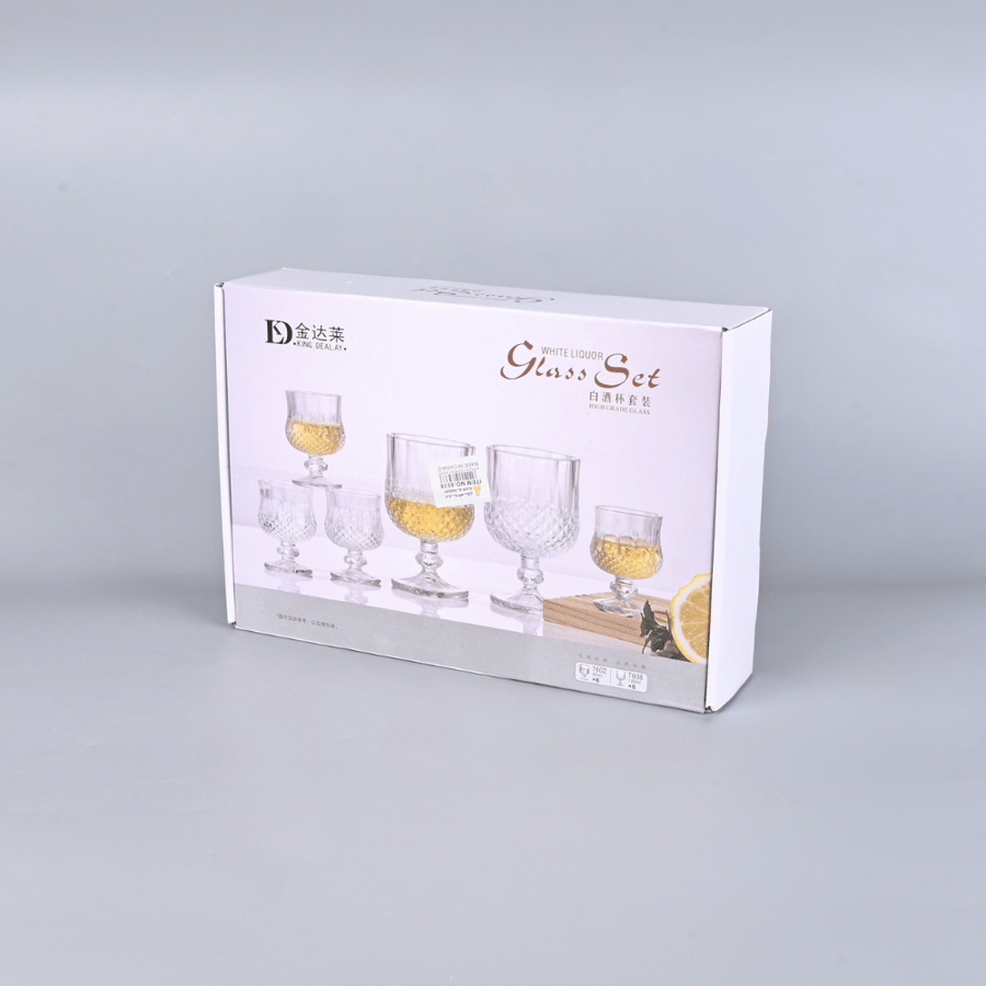 طقم كاسات عصير زجاج شفاف 6 حبة كبير + 6حبة صغير - تصميم راقي - طراز ب